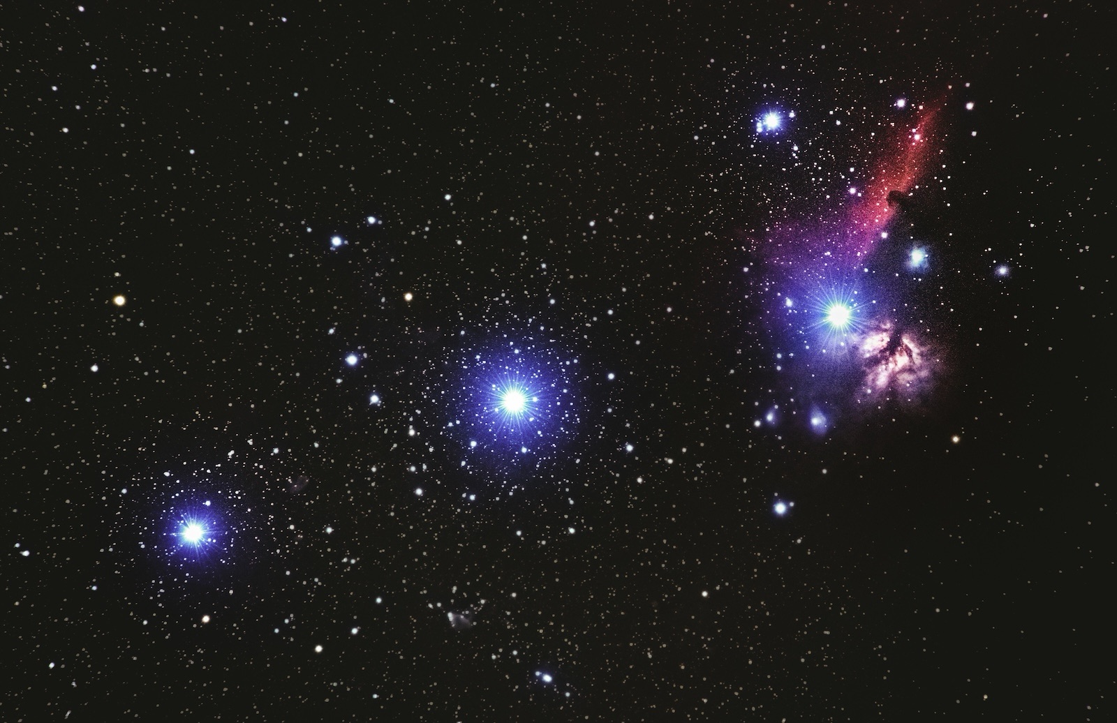 Three stars in alignment